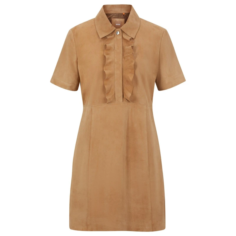 Image of Boss Womens Syrila Mini Design Dress Open Beige 280 female 4 (32)