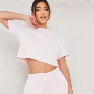 Image of I Saw It First Crop T Shirt and Joggers Co-Ord Set - Pink
