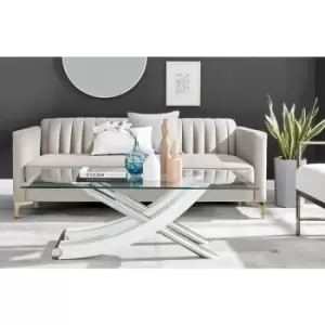 Image of Mayfair White High Gloss & Metal Coffee Table