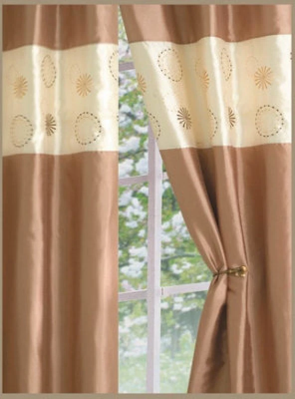 Image of Intimates Rimini Floral Eyelet Door Curtain - Latte
