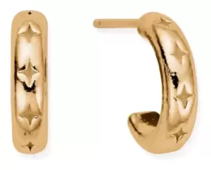 Image of ChloBo GEH3323 Cut Out North Star Huggie Hoop Earrings Gold Jewellery
