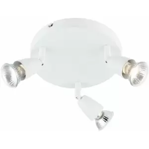 Image of Loops - LED Adjustable Ceiling Spotlight Gloss White Triple GU10 Dimmable Downlight