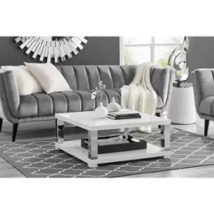 Image of Anzio Square High Gloss and Chrome Large Coffee Table