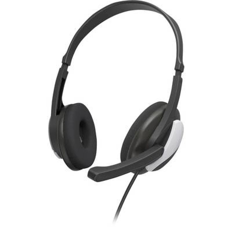 Image of Hama Hama PC-Office-Headset HS-P100 V2, Stereo, Schwarz On-ear headset Black, Silver 00139931