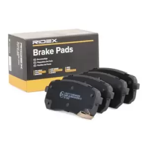 Image of RIDEX Brake pad set HYUNDAI,KIA 402B0667 583023JA00,583023JA50,583023JA51 583024HA00,583024HA50,S583023JA50,S58302C5A00,S58302C5A70,583024DA00