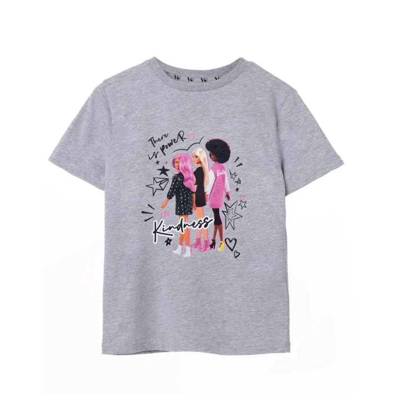 Image of Barbie Short Sleeved T-Shirt Grey female