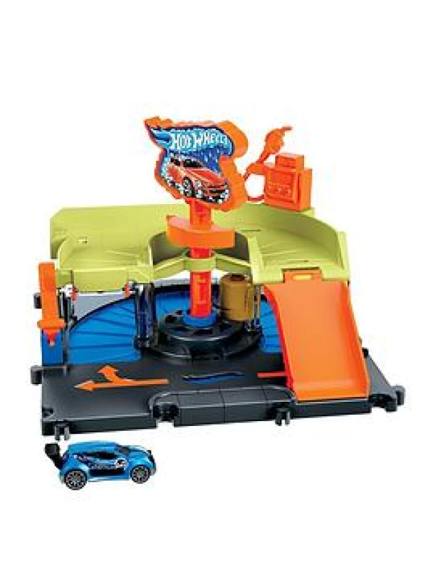 Image of Hot Wheels Hot Wheels City Downtown Express Car Wash & Toy Car Playset