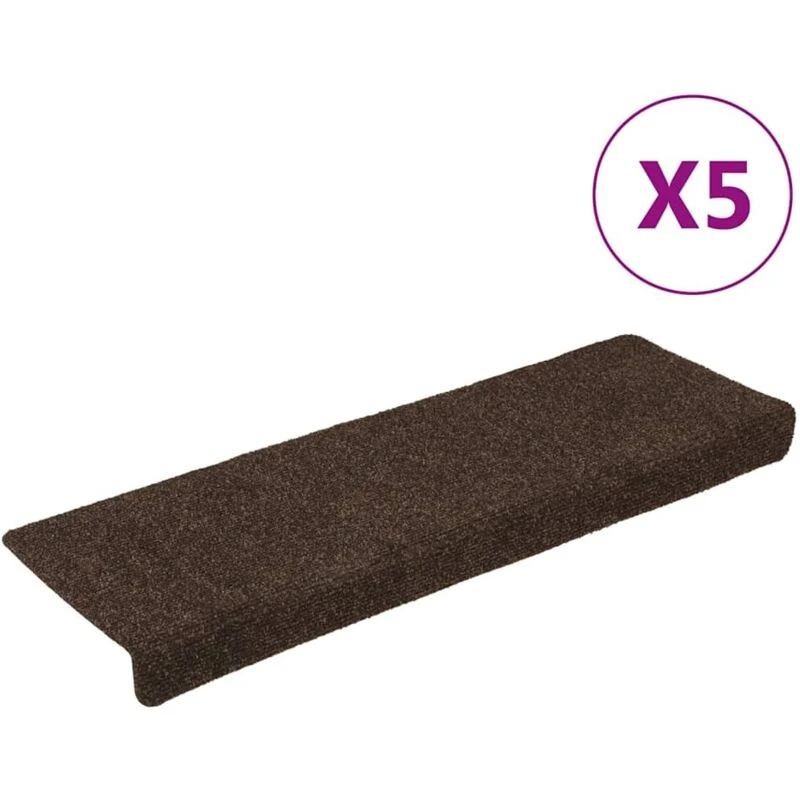 Image of VIDAXL Stair Mats Self-adhesive 15 pcs 65x21x4cm Brown Rectangular Edge Vidaxl 8720286288191