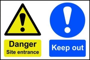 Image of Danger Site Entrance Keep Out - PVC