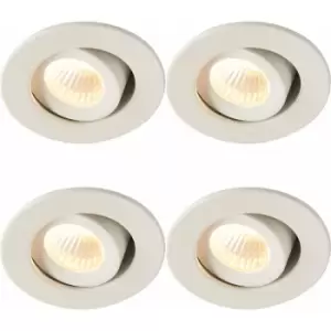 Image of 4 PACK Micro Adjustable Ceiling Downlight - 4W Warm White LED - Matt White