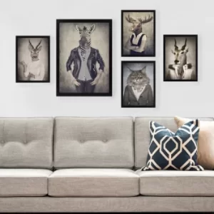 Image of SET_055 Multicolor Decorative Framed Painting (5 Pieces)