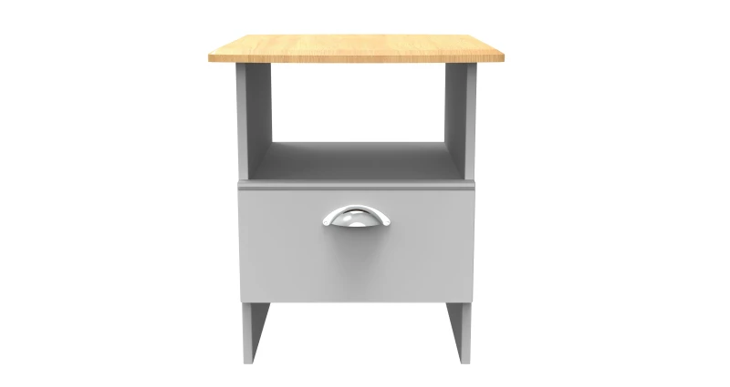 Image of Ready Assembled 2 U Albert Bottom Drawer Lamp Table (Ready Assembled) Light Grey