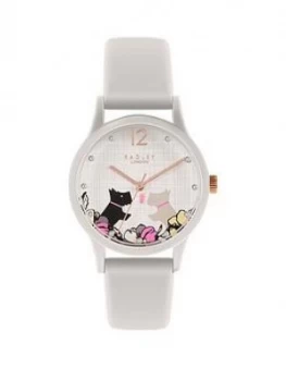 Image of Radley Say It With Flowers Dial White Silicone Strap Ladies Watch