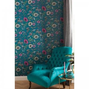 Image of Botanical Songbird Wallpaper