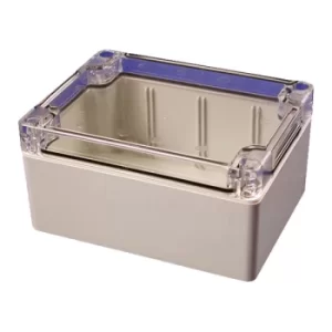 Image of Hammond 1554F2GYCL Watertight PC Enclosure Clear Lid 120 x 90 x 60...