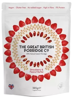 Image of The Great British Porridge Co. Strawberry & Peanut Butter Porridge 385g