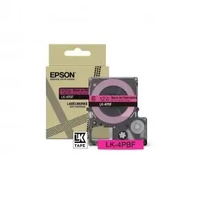 Image of Epson LK-4PBF Black on Fluorescent Pink Tape Cartridge 12mm -