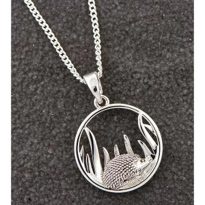 Image of Country Hedgehog Round Silver Plated Necklace