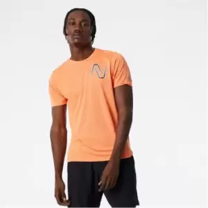 Image of New Balance Balance Impact Run Short Sleeve T Shirt Mens - Orange