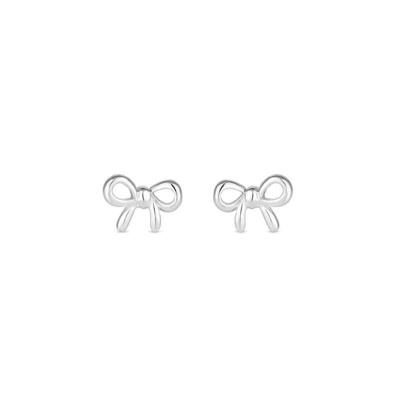 Image of Simply Silver Sterling Silver 925 Polished Bow Stud Earrings Silver female