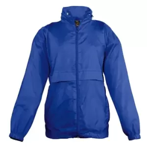 Image of SOLS Kids Unisex Surf Windbreaker Jacket (Water Resistant And Windproof) (9-11) (Royal Blue)