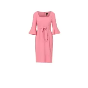 Image of Adrianna Papell Bell Sleeve Tie Front Dress - Pink