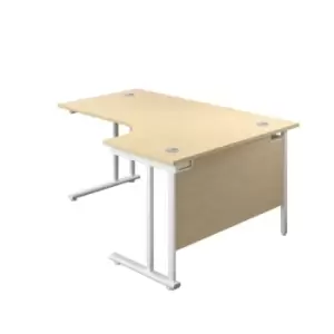 Image of 1600 X 1200 Twin Upright Right Hand Radial Desk Maple-White