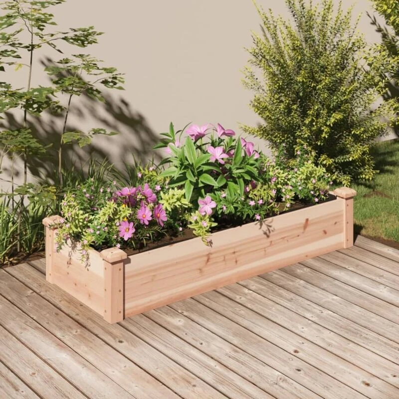 Image of VIDAXL Garden Raised Bed with Liner 120x45x25cm Solid Wood Fir Vidaxl 8720845824143