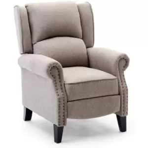 Image of More4homes - charlotte modern fabric pushback recliner armchair sofa accent chair reclining (Pumice) - Pumice