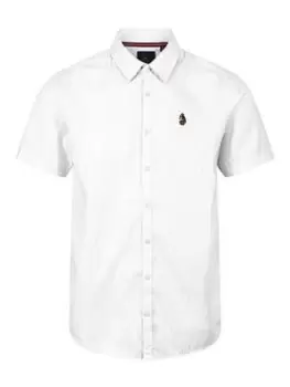 Image of Luke 1977 Yoko Short Sleeve Linen Shirt - White Size M Men