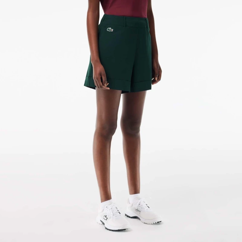 Image of Lacoste Lightweight Stretch Taffeta Golf Shorts Green female 10
