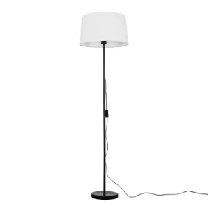 Image of Charlie Black Floor Lamp with White Doretta Shade