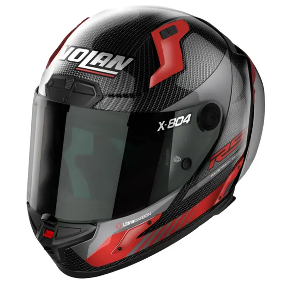 Image of Nolan X-804 RS Ultra Carbon Hot Lap 013 Red Full Face Helmet Size M