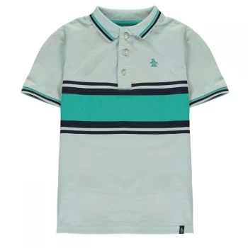 Image of Original Penguin Stripe Polo - Pastel Blue