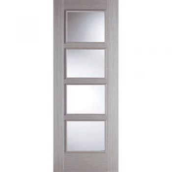 Image of LPD Vancouver Fully Finished Light Grey 4 Light Clear Glazed Internal Door - 1981mm x 686mm (78 inch x 27 inch)