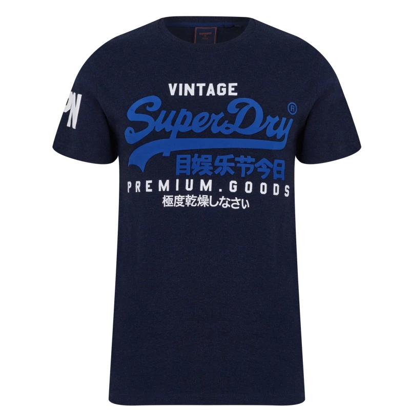 Image of Superdry Vintage Logo T Shirt - Blue Blue M