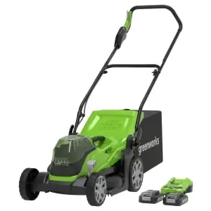 Image of Greenworks 48V 36cm Cordless Lawn Mower & 24V 25cm Line Trimmer and Lawnmower