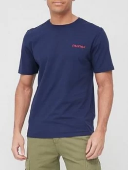Image of Penfield Stay Chest & Back Logo T-Shirt - Navy