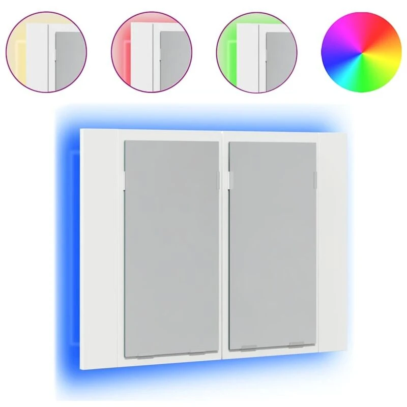 Image of VIDAXL LED Bathroom Mirror Cabinet White 60x12x45cm Acrylic Vidaxl 8720286221419