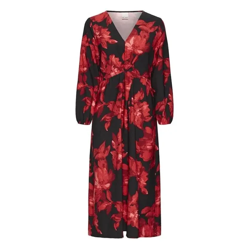 Image of Ichi Womens long dress Ichi Lysine Rouge Female 40