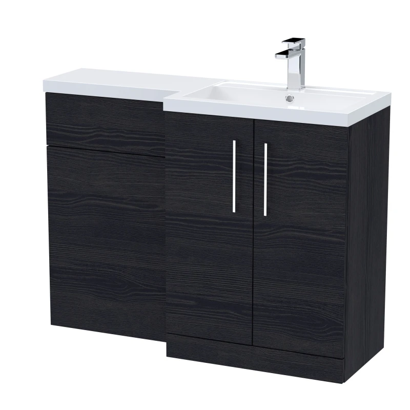 Image of Balterley Bathroom Vanity Basin & WC Unit Right Hand Charcoal Black 1100mm Black Unisex