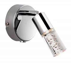 Image of LED 1 Light Indoor Wall Light (Switched) Chrome, Clear Acrylic Bubble Shade