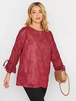 Image of Yours Bell Sleeve Blouse Sketch - Red, Size 20, Women