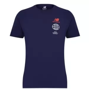 Image of New Balance Small Logo T Shirt Mens - Blue