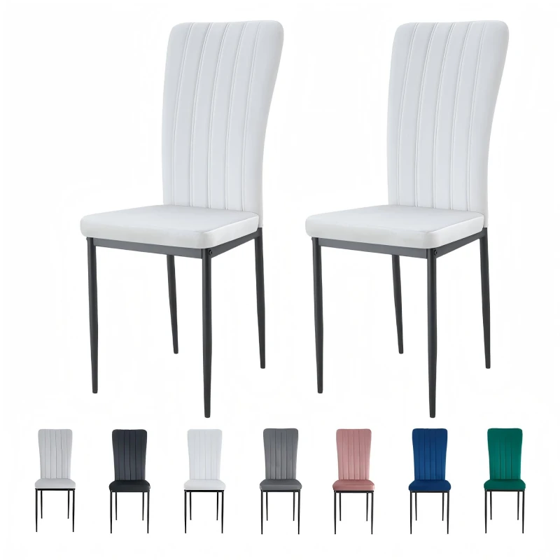 Image of MCC Elle Velvet Effect Set Of 2 Dining Chairs Beige, Cream ELLEBEIGE