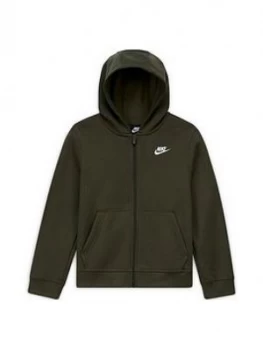 Image of Boys, Nike B P Nsw Hoodie Fz Club, Khaki, Size M+