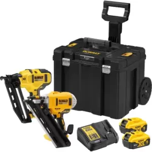 Image of DEWALT DCK264P2T 18v XR Cordless Brushless Nail Gun Twin Pack 2 x 5ah Li-ion Charger Case