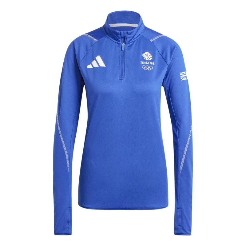 Image of adidas Womens Team GB Performance Tracksuit Top Semi Lucid Blue female 6 (XXS)