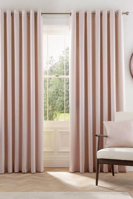Image of Helena Springfield Helena Springfield 'Eden' Woven Lined Curtains in Light Pink Size: 228cm width x 183cm drop Light Pink 228cm width x 183cm drop U