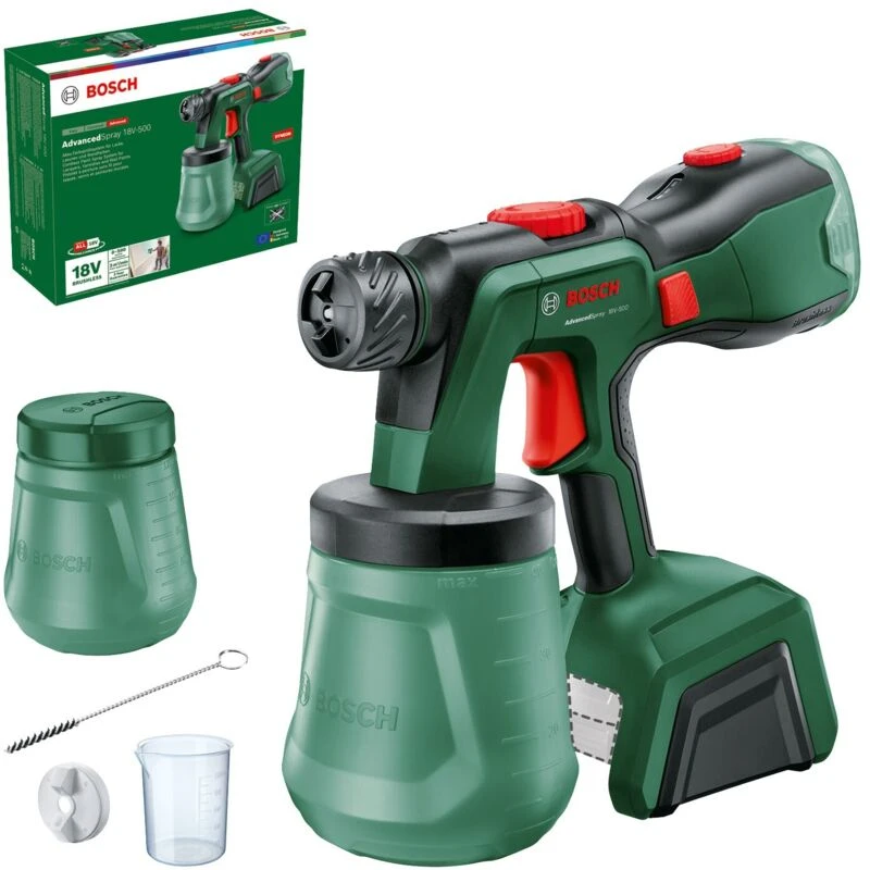Image of Bosch AdvancedSpray 18V-500 Cordless Paint Spray System - Green & Red 4053423243390